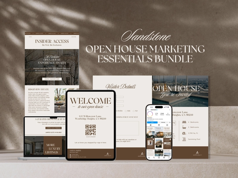 Open House Marketing | Printables | Sign In Sheet | Email Newsletter | Feedback Form | Social Media Posts