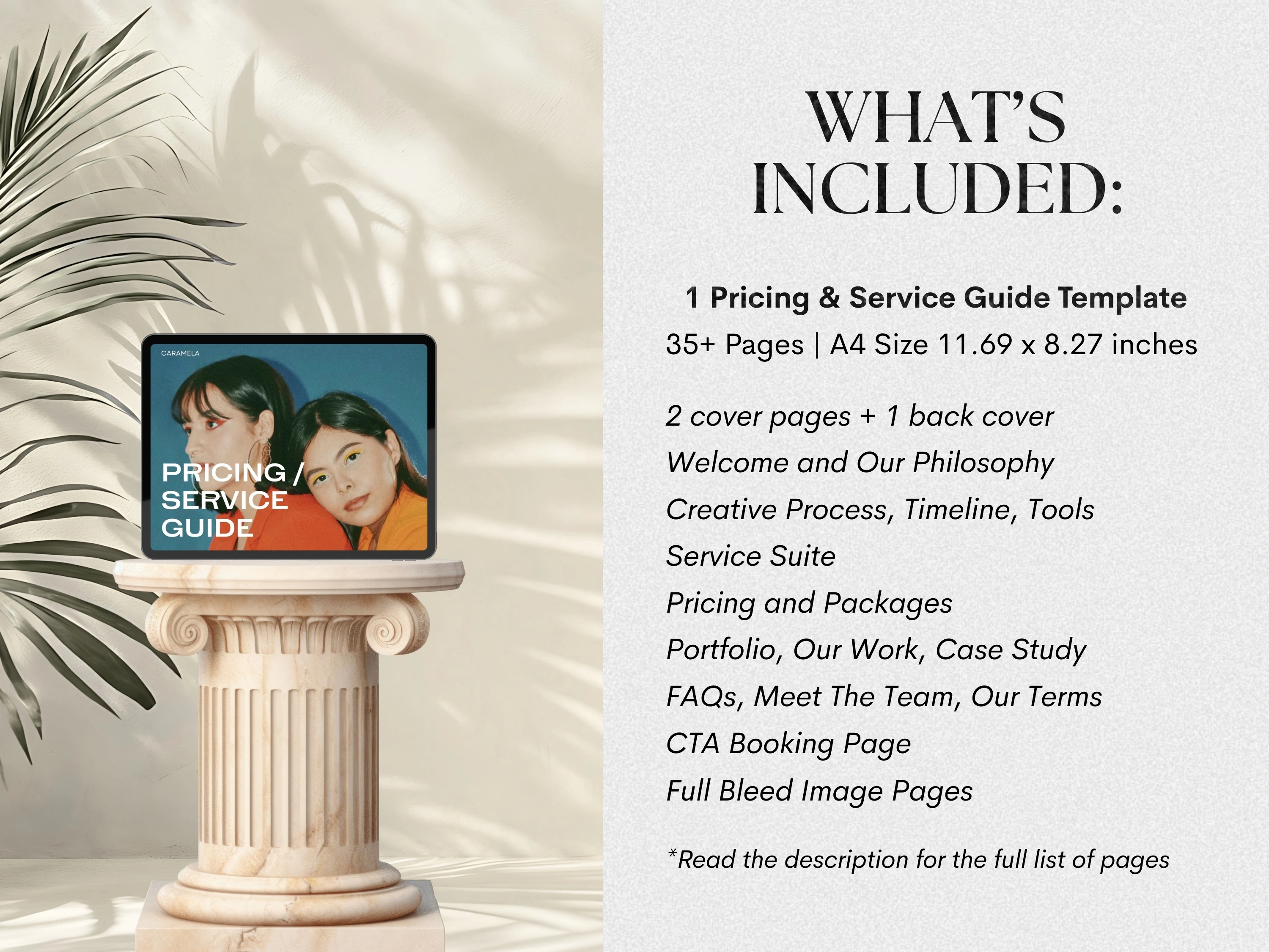 Service & Pricing Guide Template | Editable Canva | Case Study | Freelancers | Small Business Tools - View 2