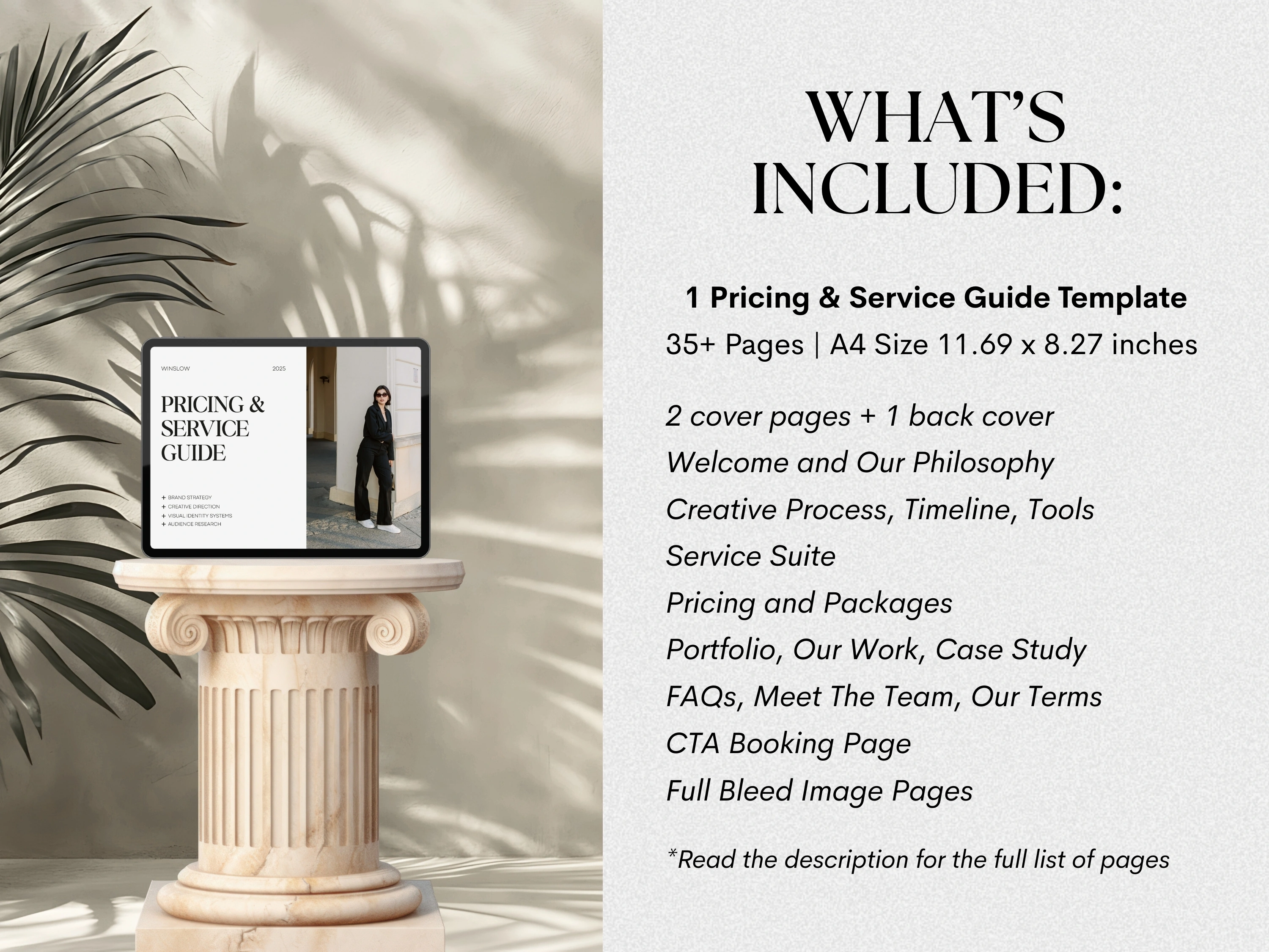 Service & Pricing Guide Template | Editable Canva | Case Study | Freelancers | Small Business Tools - View 2