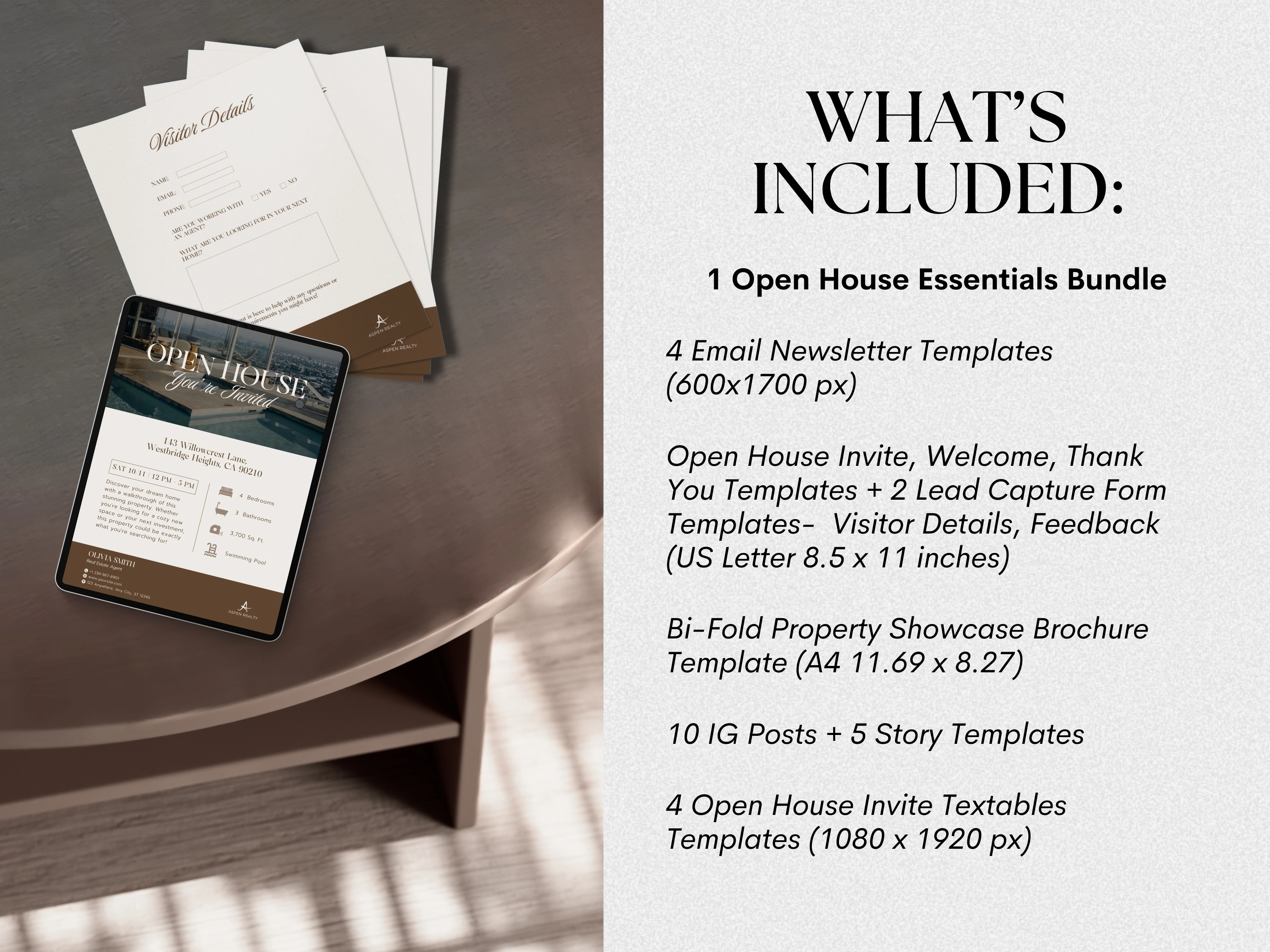 Open House Marketing | Printables | Sign In Sheet | Email Newsletter | Feedback Form | Social Media Posts - View 2