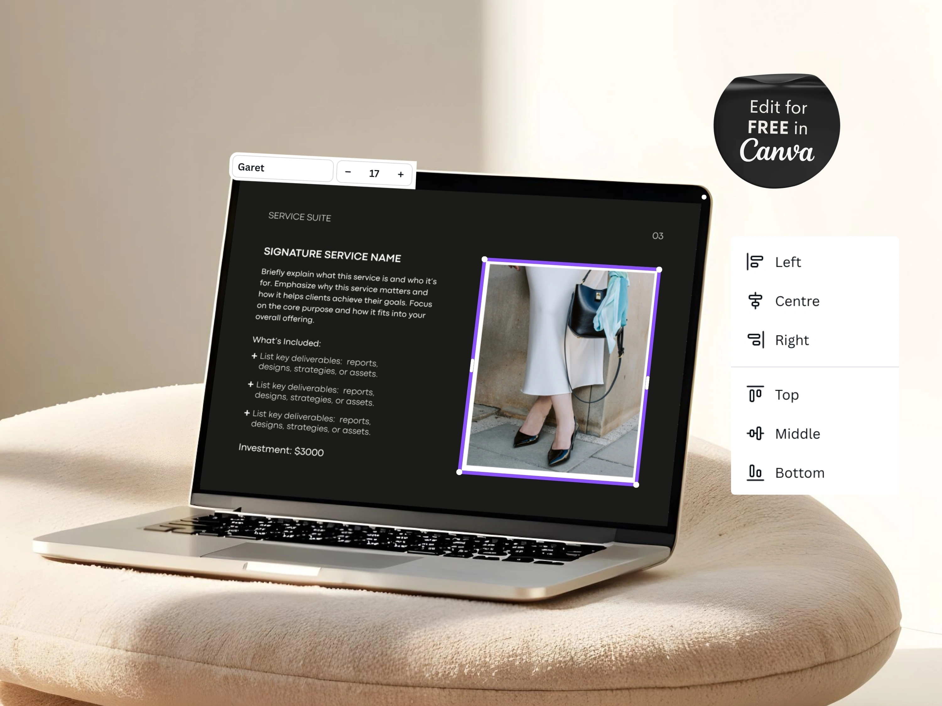 Service & Pricing Guide Template | Editable Canva | Case Study | Freelancers | Small Business Tools - View 3